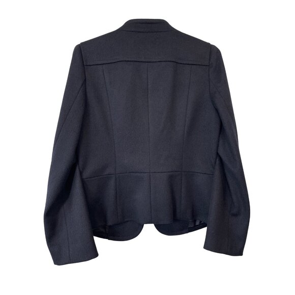 Ann Taylor LOFT Military Blazer Size 8P Double Breasted Navy Wool Blend Career - Picture 2 of 6